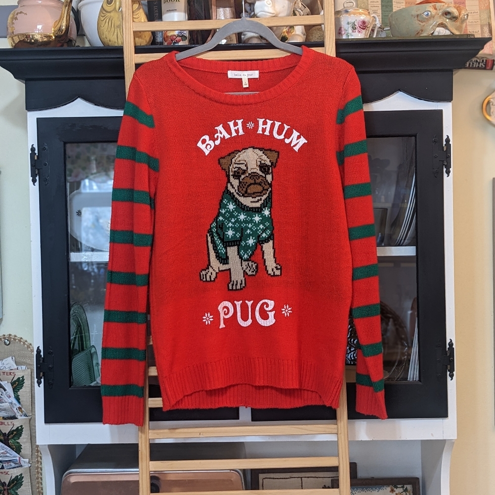 Bah Hum Pug holiday sweater